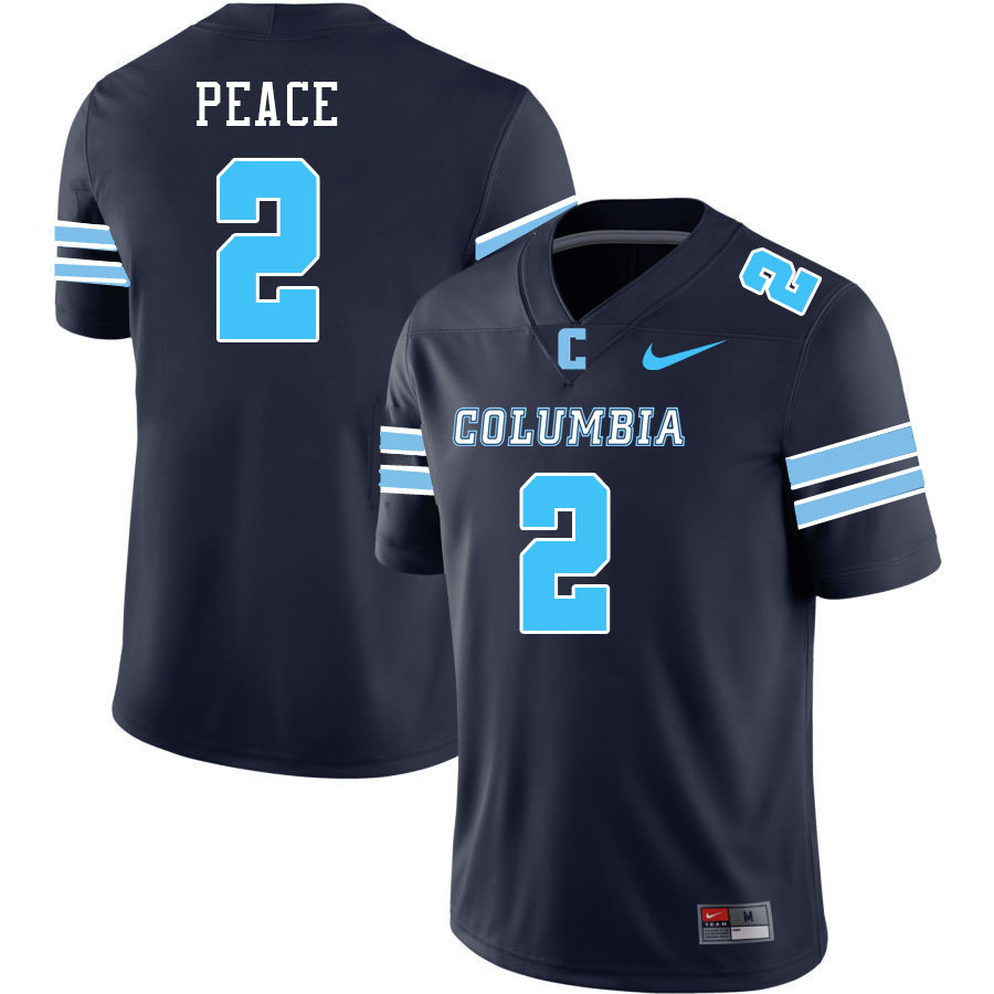 Men-Youth #2 Railan Peace Columbia Lions 2023 College Football Jerseys Stitched-Dark Blue